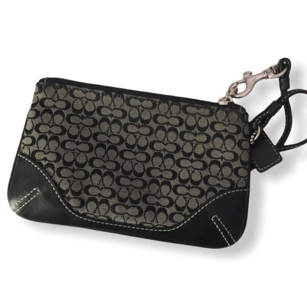 Coach black logo wristlet authentic